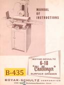 Boyar Schultz H 6-12, 17000-A, Surface Grinder, Instructions & Parts Manual 1972